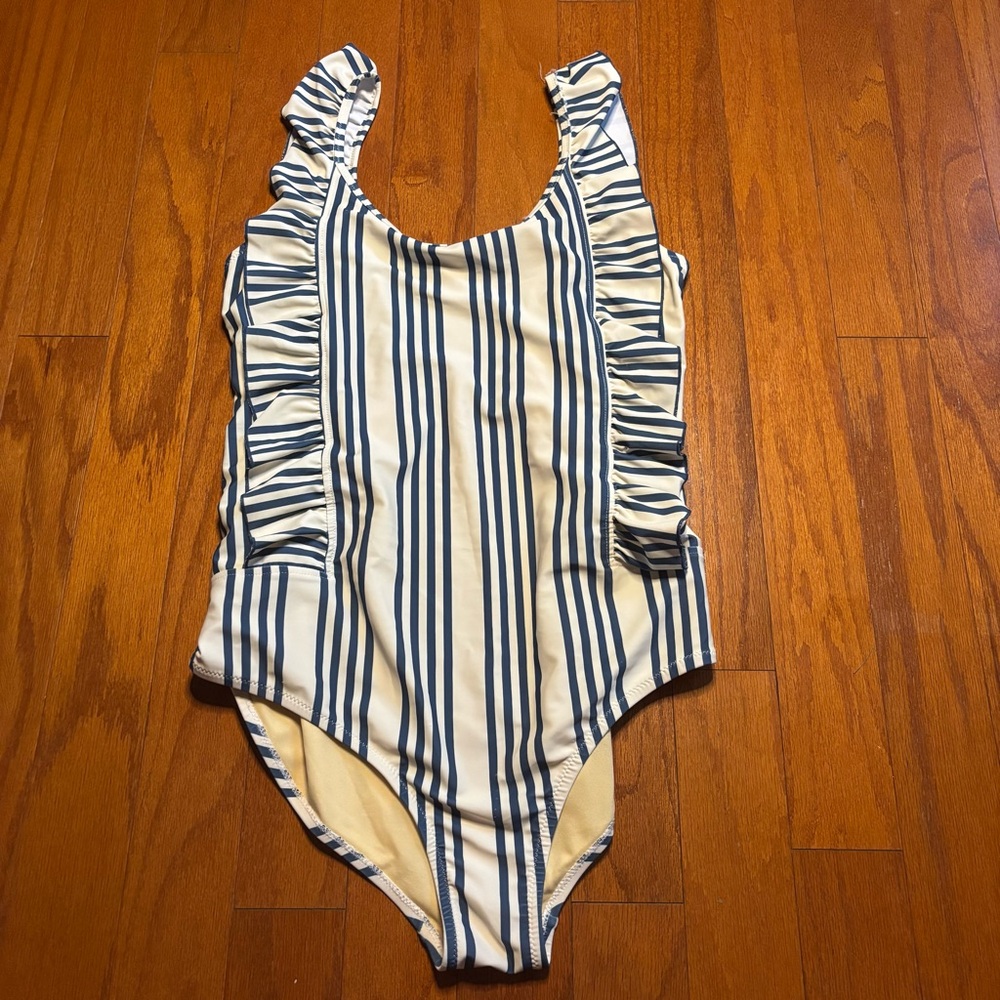 Pink Chicken ruffle Katniss one piece swimsuit size XL - Picture 2 of 4
